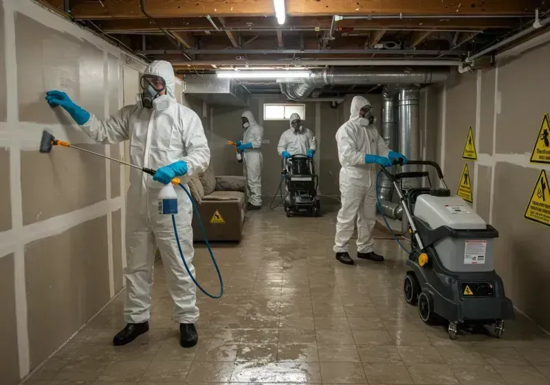 Basement Moisture Removal and Structural Drying process in Easton, WI